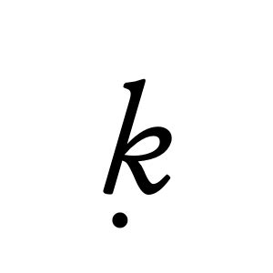 kw with .dot|“ḳ” U+1E33 Latin Small Letter K with Dot Below Unicode Character.